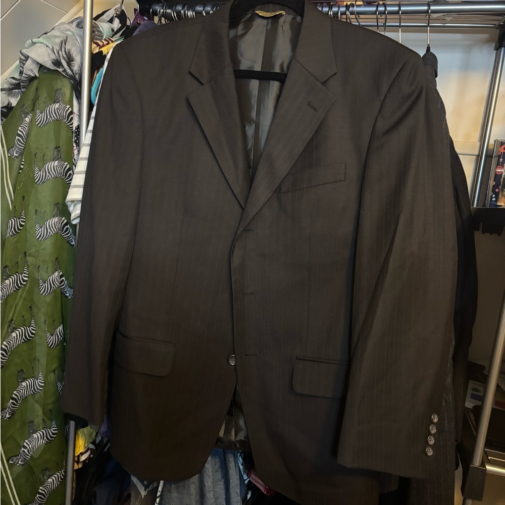 Vintage Classic Black Suit with Notched Lapels